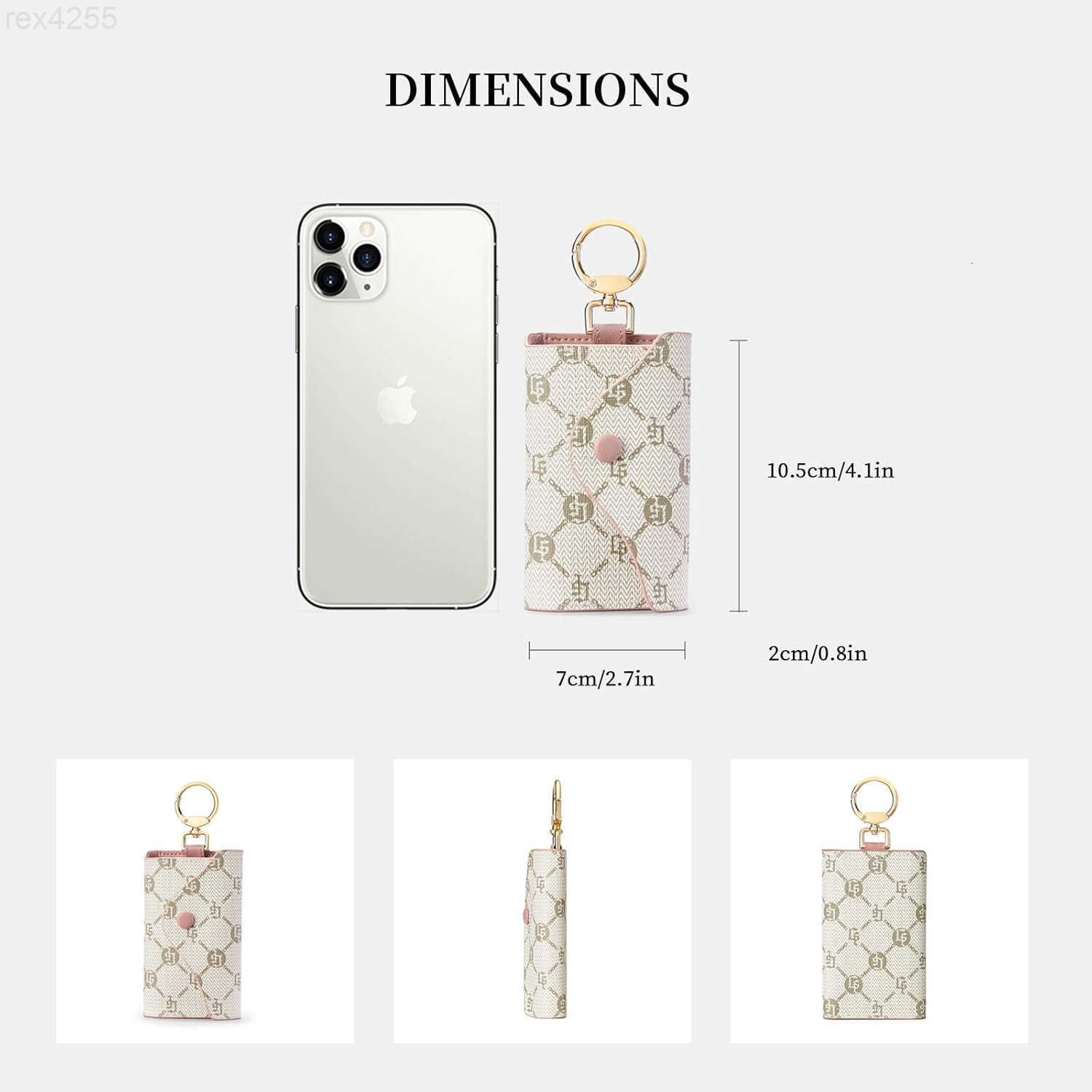 Women PVC Leather Car Key Chain Card Holder Wallet Pouch 6 Hook Snap Closure keys Money Organizer CaseW250910