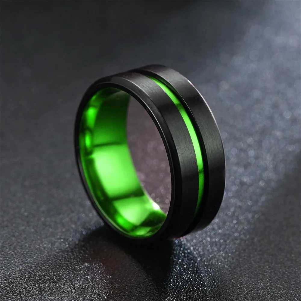 Charm Couple Rings Romantic Women Green Rhinestones Rings Set Trendy Mens Stainless Steel Rings Wedding Jewelry For Lover Gifts W250911