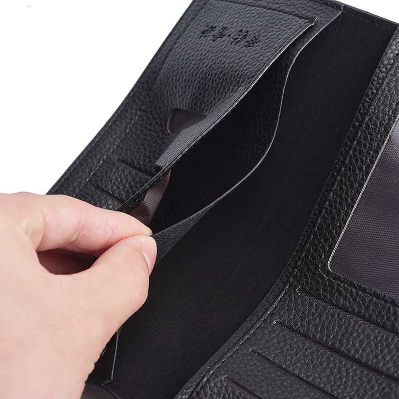 Mens Long Wallet Luxury PU Leather Large Capacity Business Casual MultiCard Holder Wallet with Lychee Pattern W250911