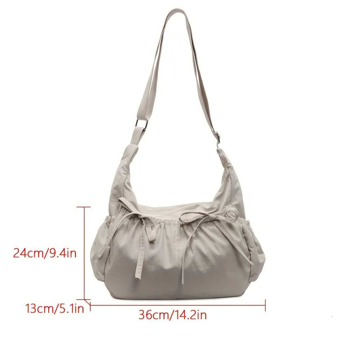 Large Capacity Womens Shoulder Bags Lightweight Nylon Pleated Crossbody Bag Multiple Pockets Hobo Bag For Women Commuting Z250911