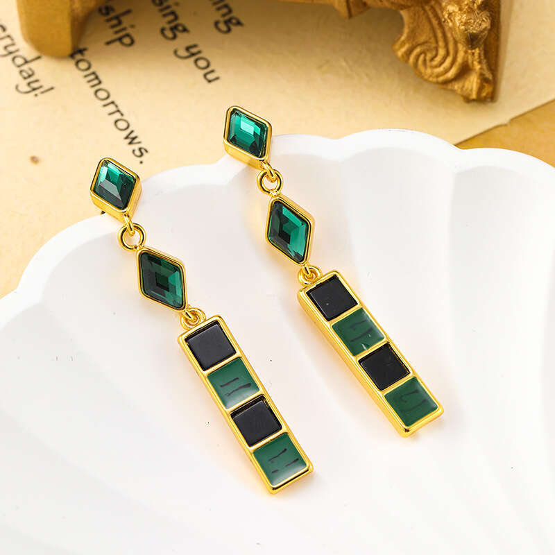Sier Needle Geometric Long Tassel High-end Niche Light Elegant Vintage Style Earrings