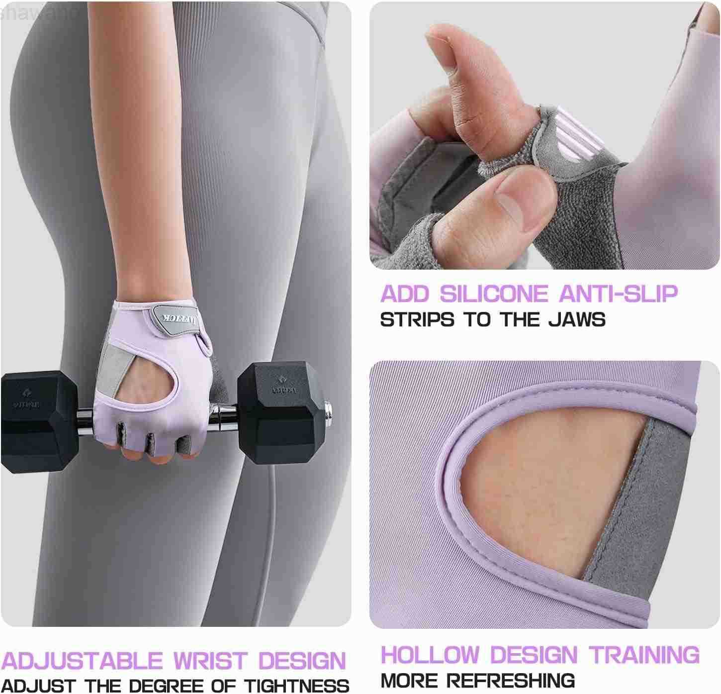 Workout Gloves for Women Lightweight Breathable Fitness Gloves with NonSlip Grip for Gym Weightlifting Cycling and TrainingW250911