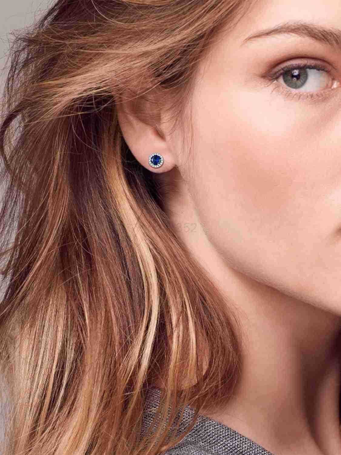 925 Sterling Silver HeartRoundPearEmerald Cut Birthstone Stud Earrings for Women Birthday JewelryW250911