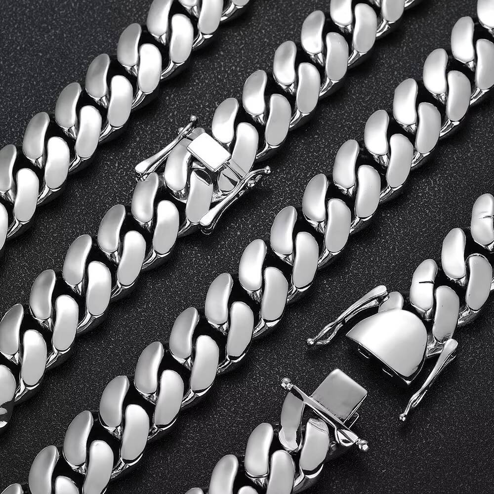 NUOYA Wholesale 22mm 18K Plated Gold Miami Cuban Link Chain Heavy Solid Cuban Chain Necklace for Men Hip Hop Fine Jewelry