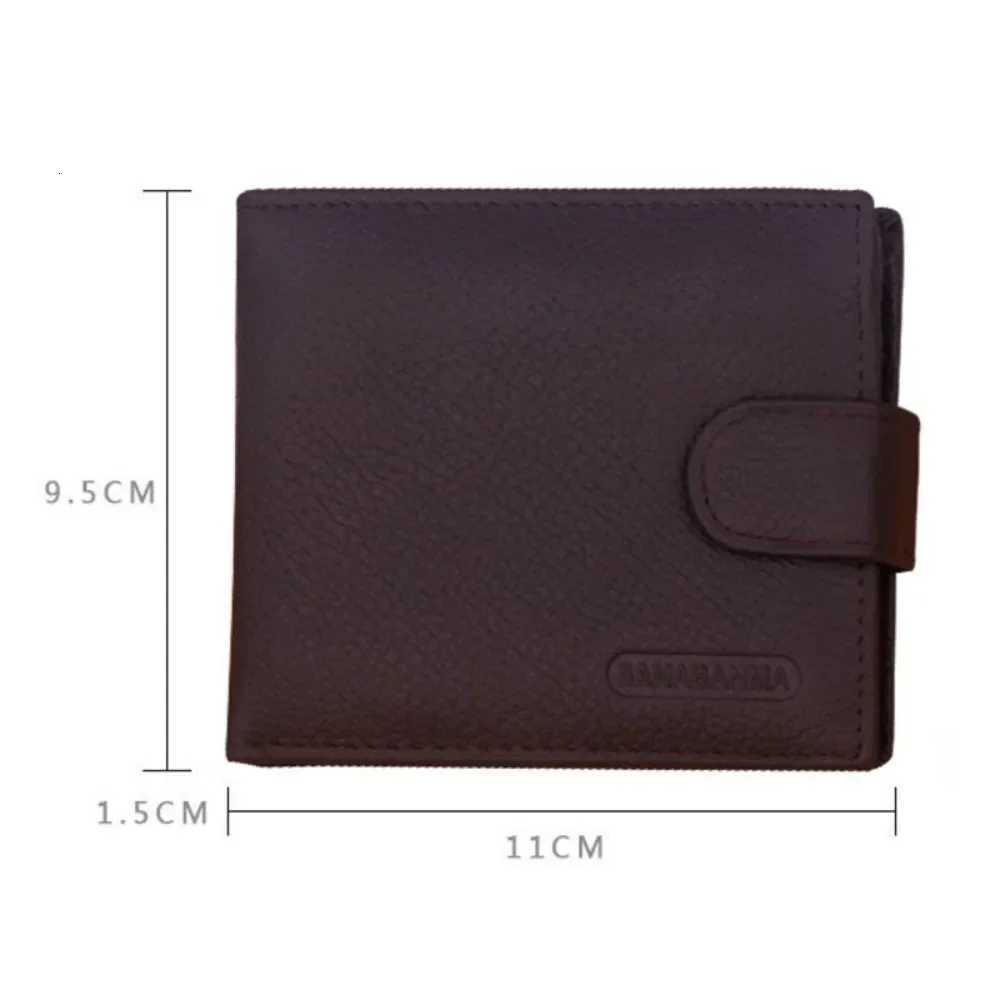Premium Genuine Leather RFID Wallet for Men Money Clip Zipper Closure MultiCard Slots Compact Bifold Business Travel Essentials W250911