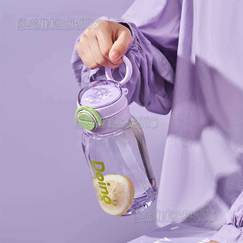 New Large Capacity Double Drinking Straw Cup Summer Men and Women Simple Plastic Cup Outdoor Portable Sports Water Bottle H250911