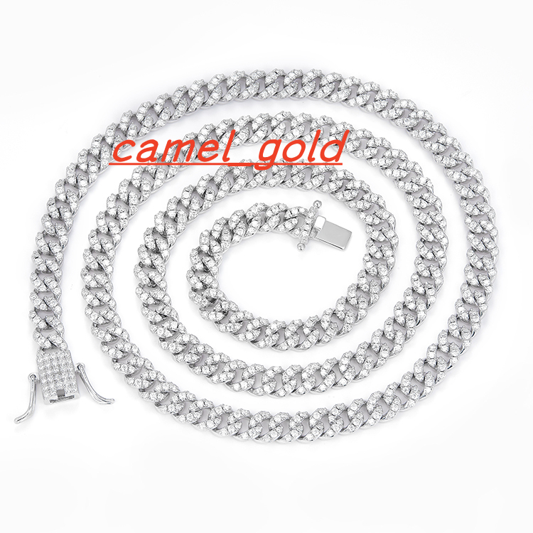 6mm10mm Single Row Vvs Diamond Chain S925 Silver GRA Moissanite Cuban Link Necklaces Bracelets Women Man Fine Jewelry