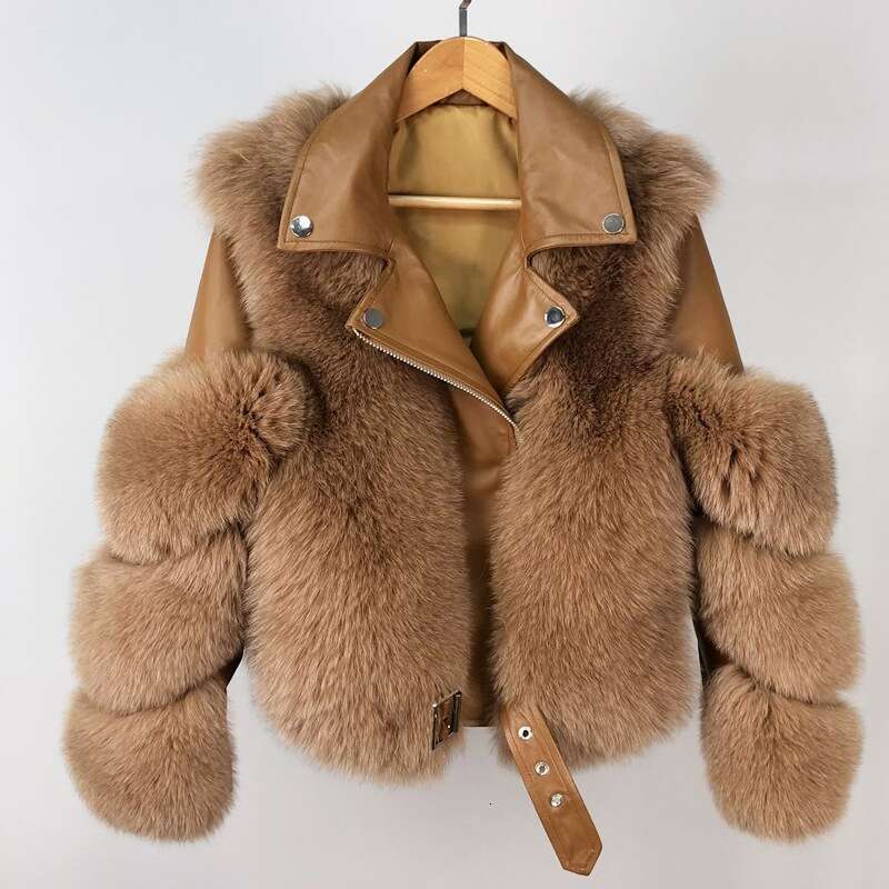 Women's Clothing Imitation Fox Coat For Women Motorcycle Short Internet Celebrity Same Style Slimming Fur 250912