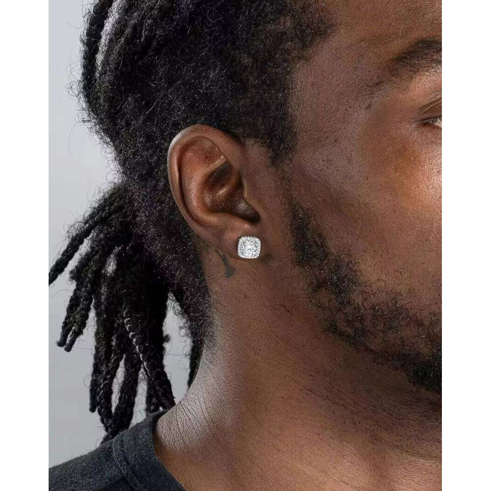 Ready to Ship Sterling Sier Hip Hop VVS Moissanite Stud Earrings Gold Plated Hot Selling Fine Jewelry With Dia Tester