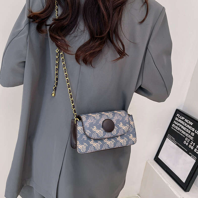 Designer Bag Vintage Elegant Shoulder Bags for Women Trendy Chain Women's Small Square Bag 2025 New Pattern Printed Phone Shoulder Crossbody Bag
