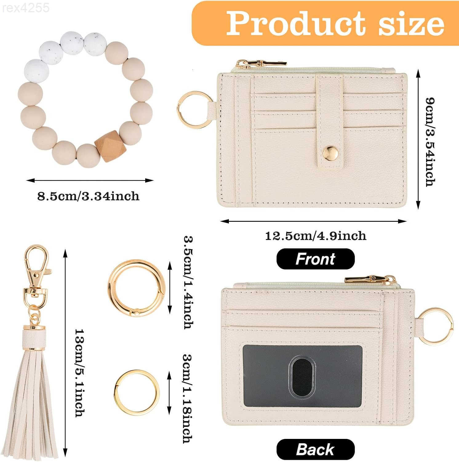Wallet Keychain Wristlet for WomenSlim RFID Credit Card Holder Purse Tassel Keychain Bangle Key Ring for Men WomenW250911