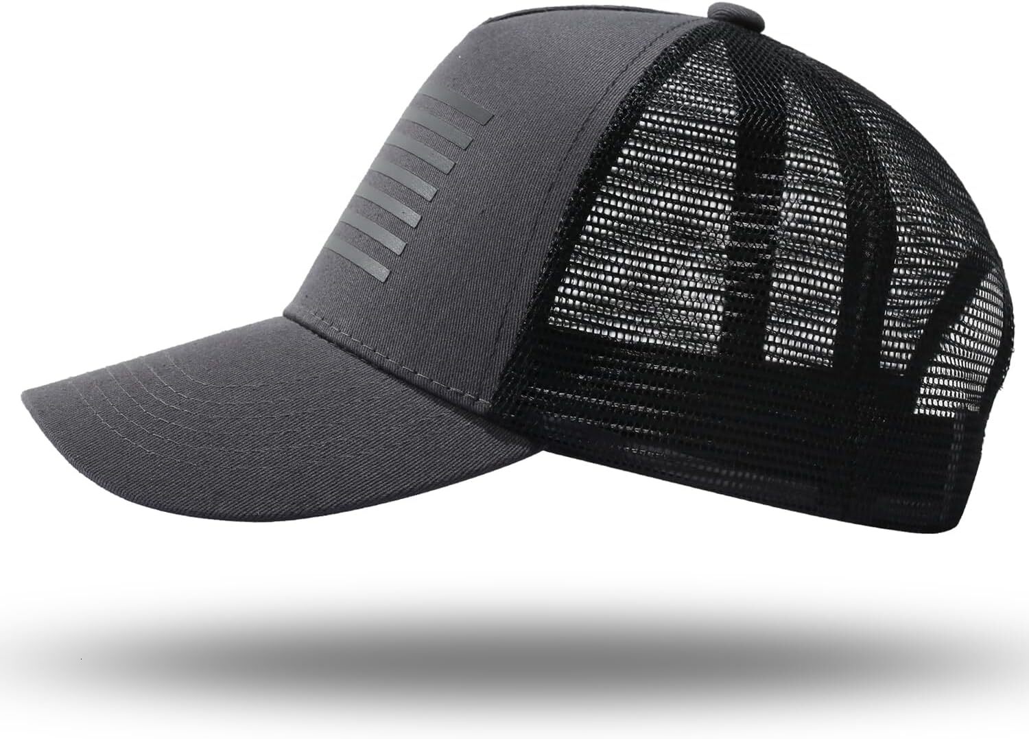 American Flag Trucker Hat Snapback Hat, Baseball Cap Men Women Breathable Mesh Side, Adjustable Fit for Casual Wear