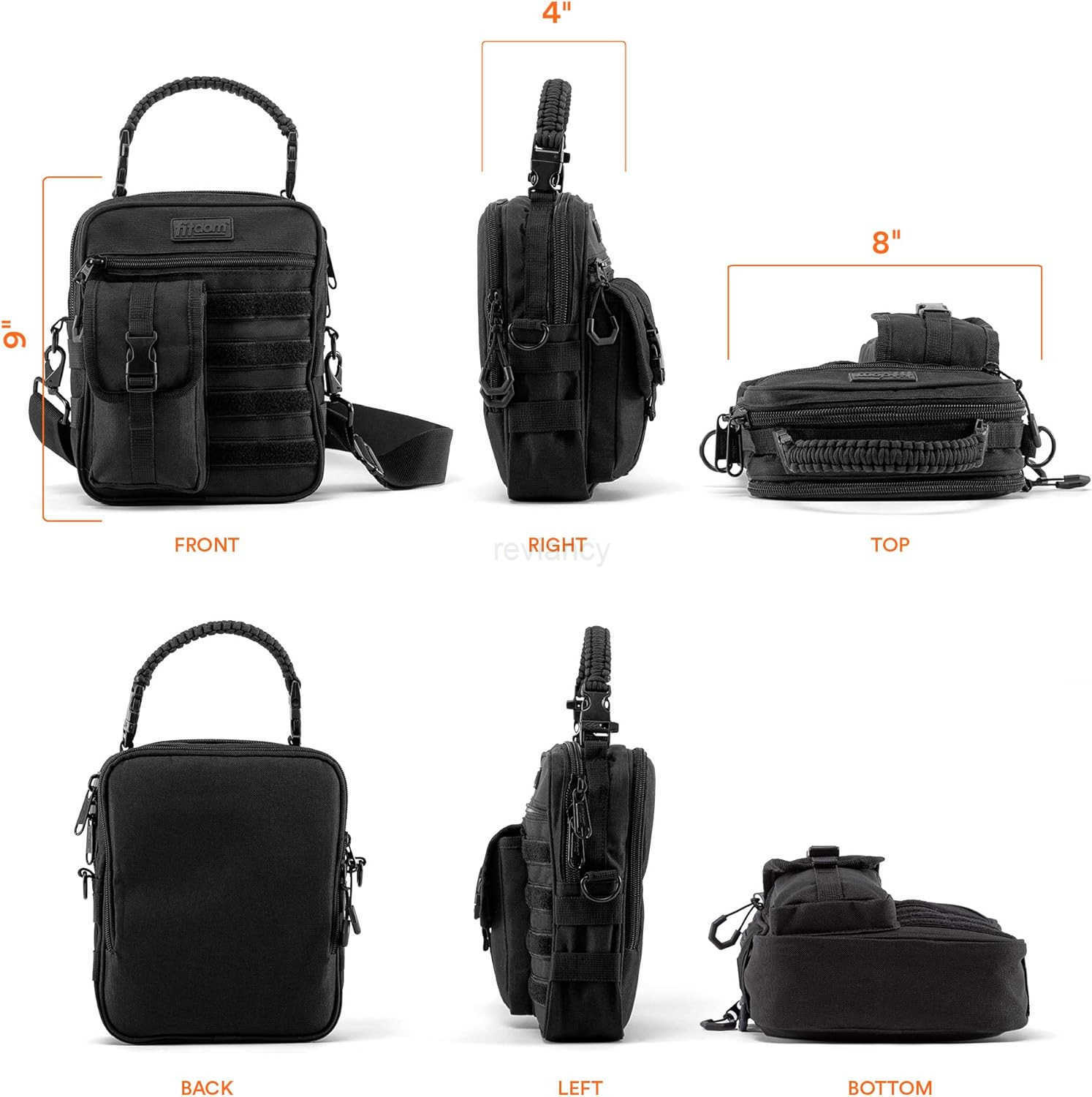 Black Small Tactical Messenger Bag For Men This EDC Has Multiple Ways to Carry as Sling Shoulder Crossbody WaistW250911