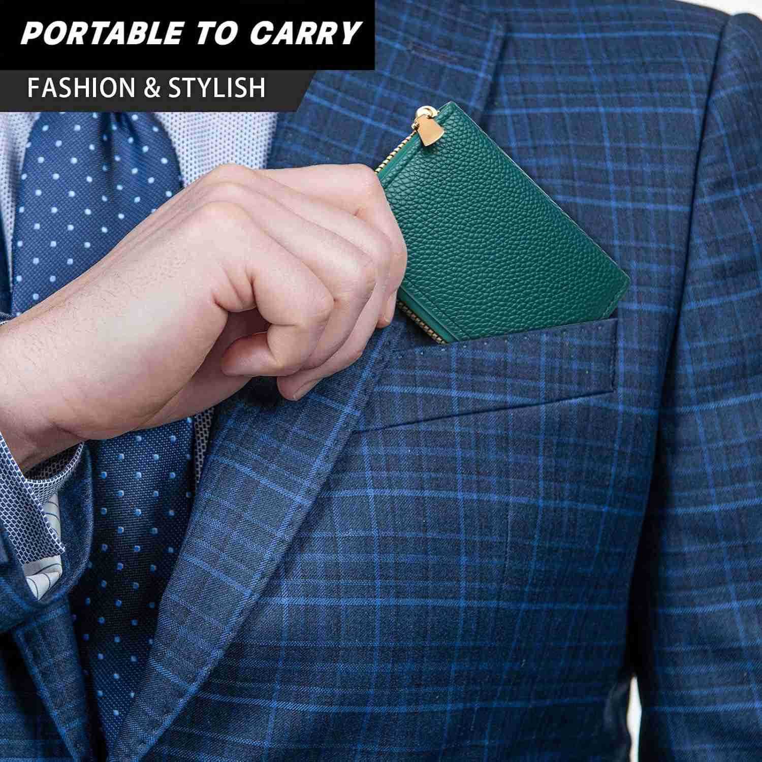 12 Pcs RFID Blocking PU Leather Wallet Zipper Credit Card Wallet Small Business Accordion Card Cases Holder ID Hard Case for Women Men Multicolor 11 P