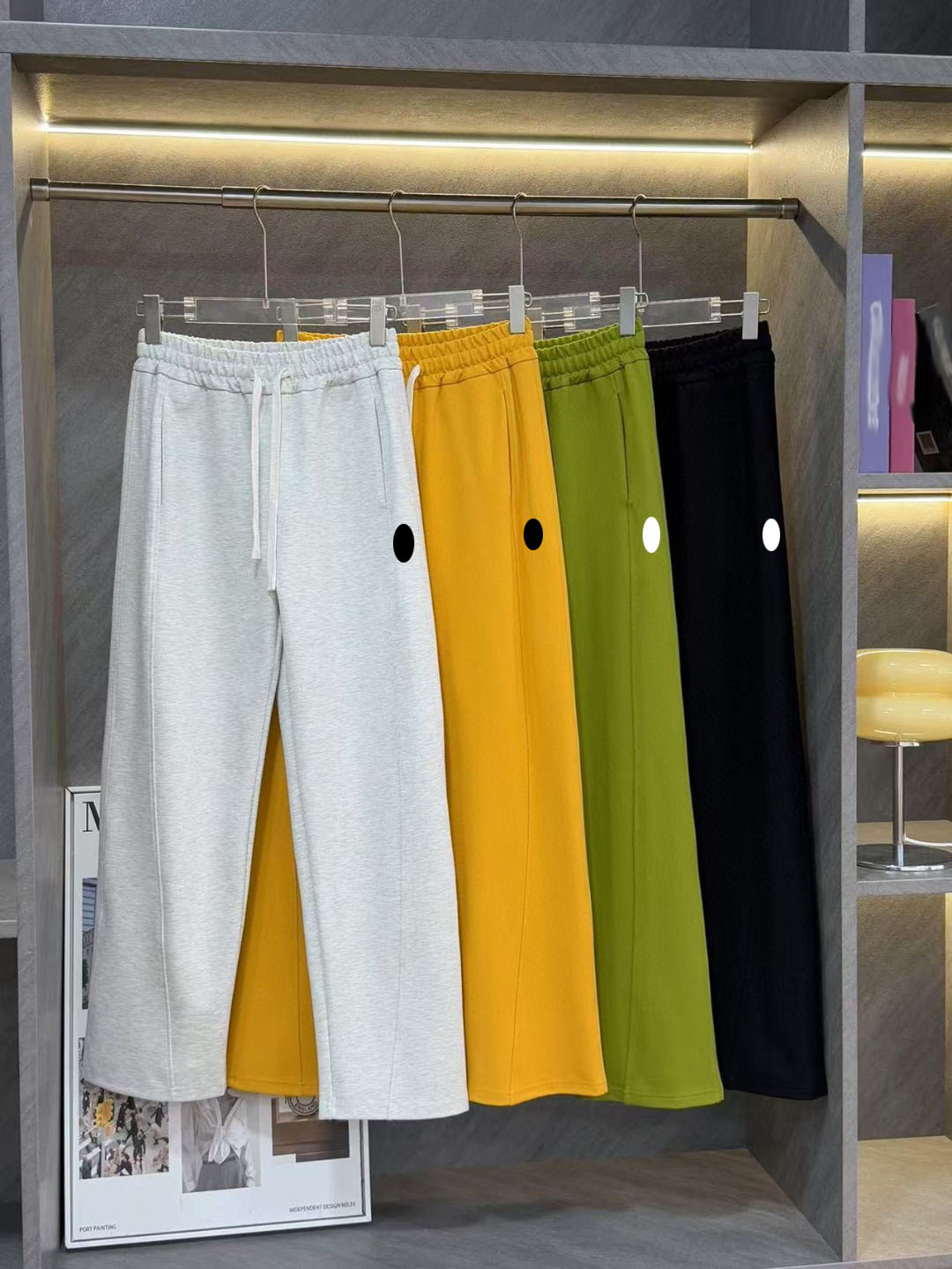 Designer Pants Men's pants pure cotton correct version 1:1 embroidered elastic waist loose fit women's casual straight leg pants pants luxury