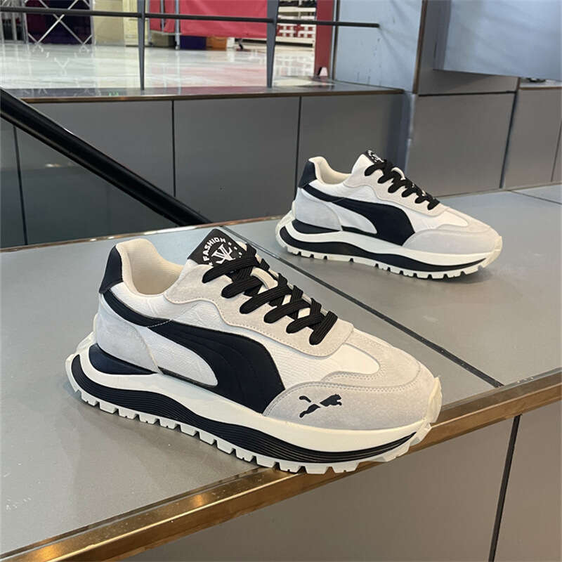 2025 Spring New Thick-Soled Height-Increasing Color-Block Versatile Breathable Sports Casual Men's Dad Shoes