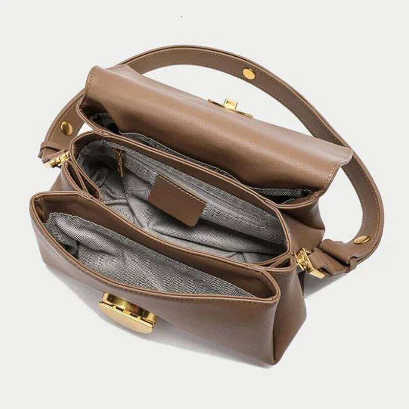 Leather Shoulder Bag For Women, Crossbody Bags, Multi Pockets, Adjustable Strap Purse, Handbag, Brand Design, Fashion 250805 250805