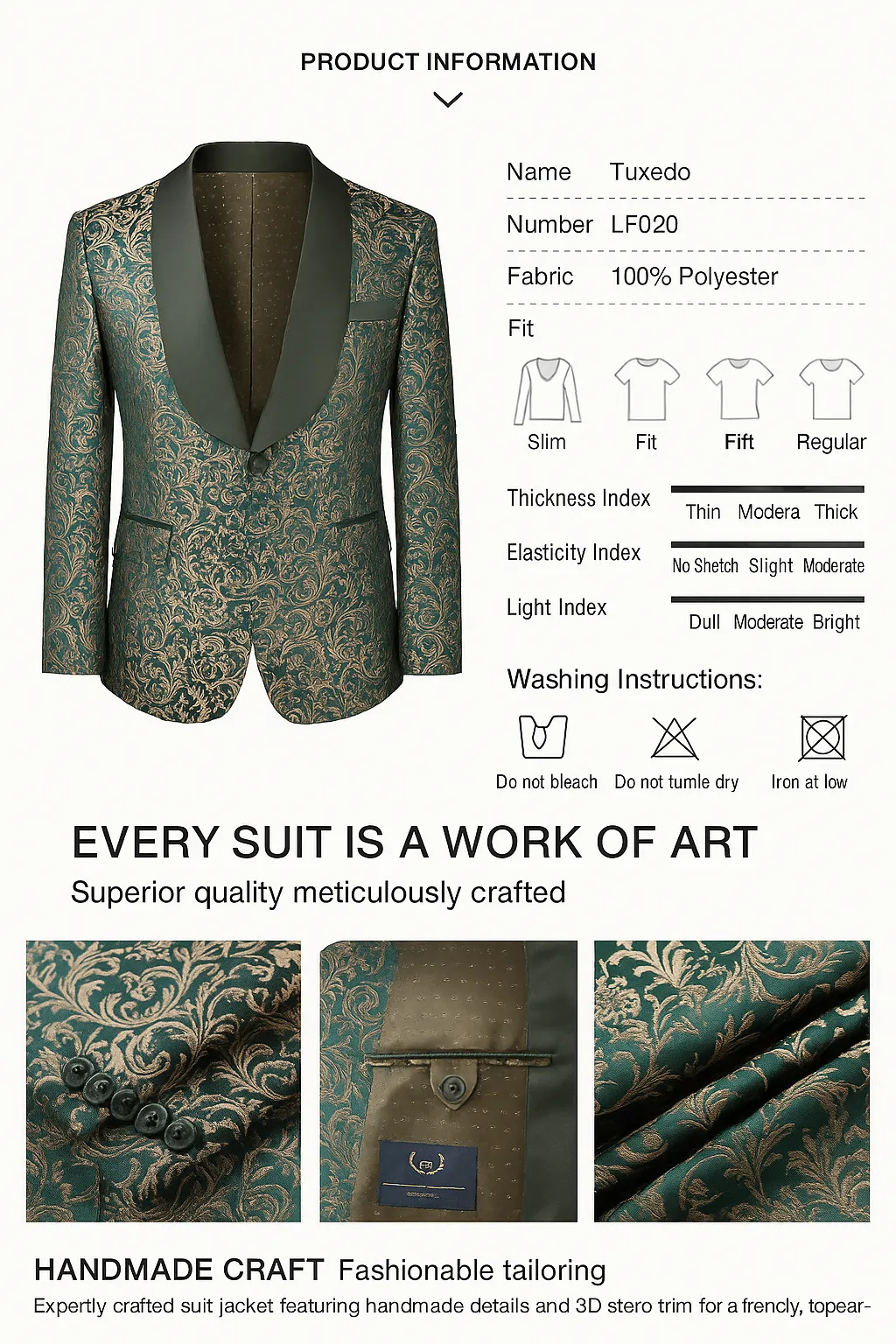 Men's Suits White 3 Piece Set Custom Wedding Jacquard Shawl Lapel XS-2XL Elegant Slim Fit (Jacket Vest Pants)