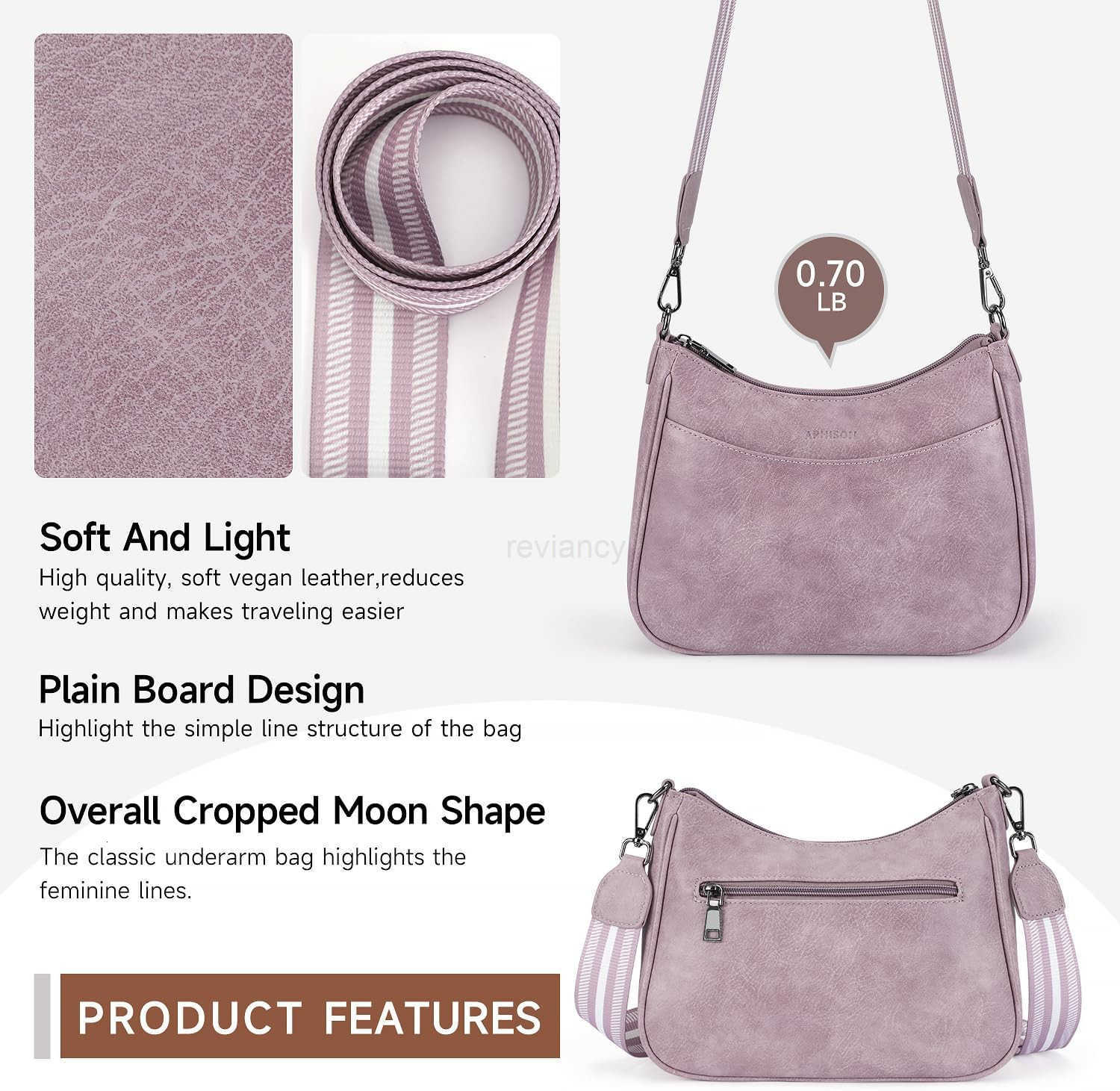Trendy Leather Crossbody Purse with Adjustable Strap Womens Shoulder HandbagW250910
