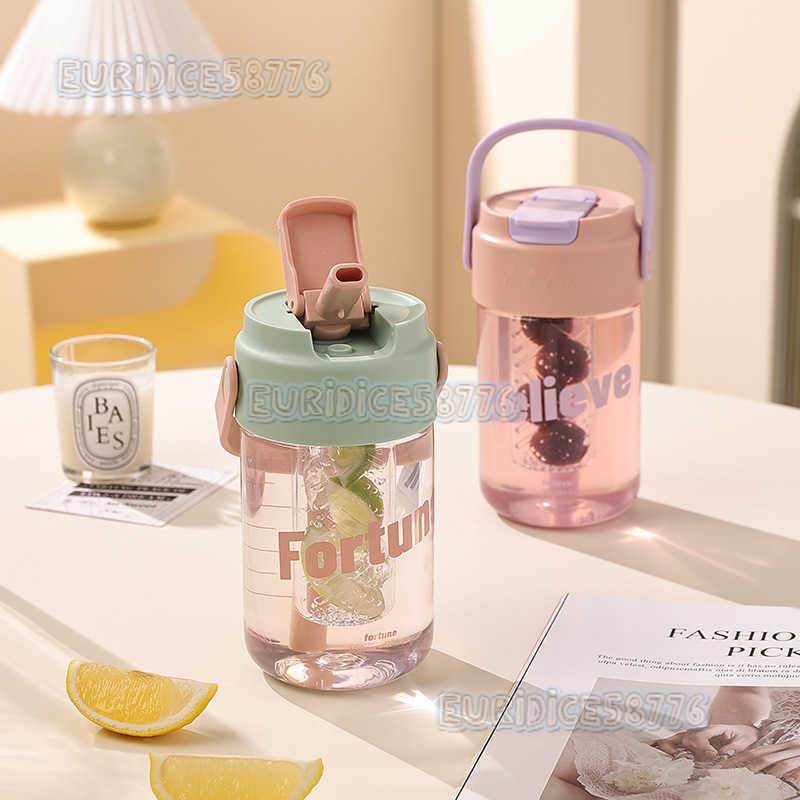 Celebrity Summer Water Cup for Women Student Straw Cup Portable Flower Tea Cup Office Tea and Coffee Cup H250911