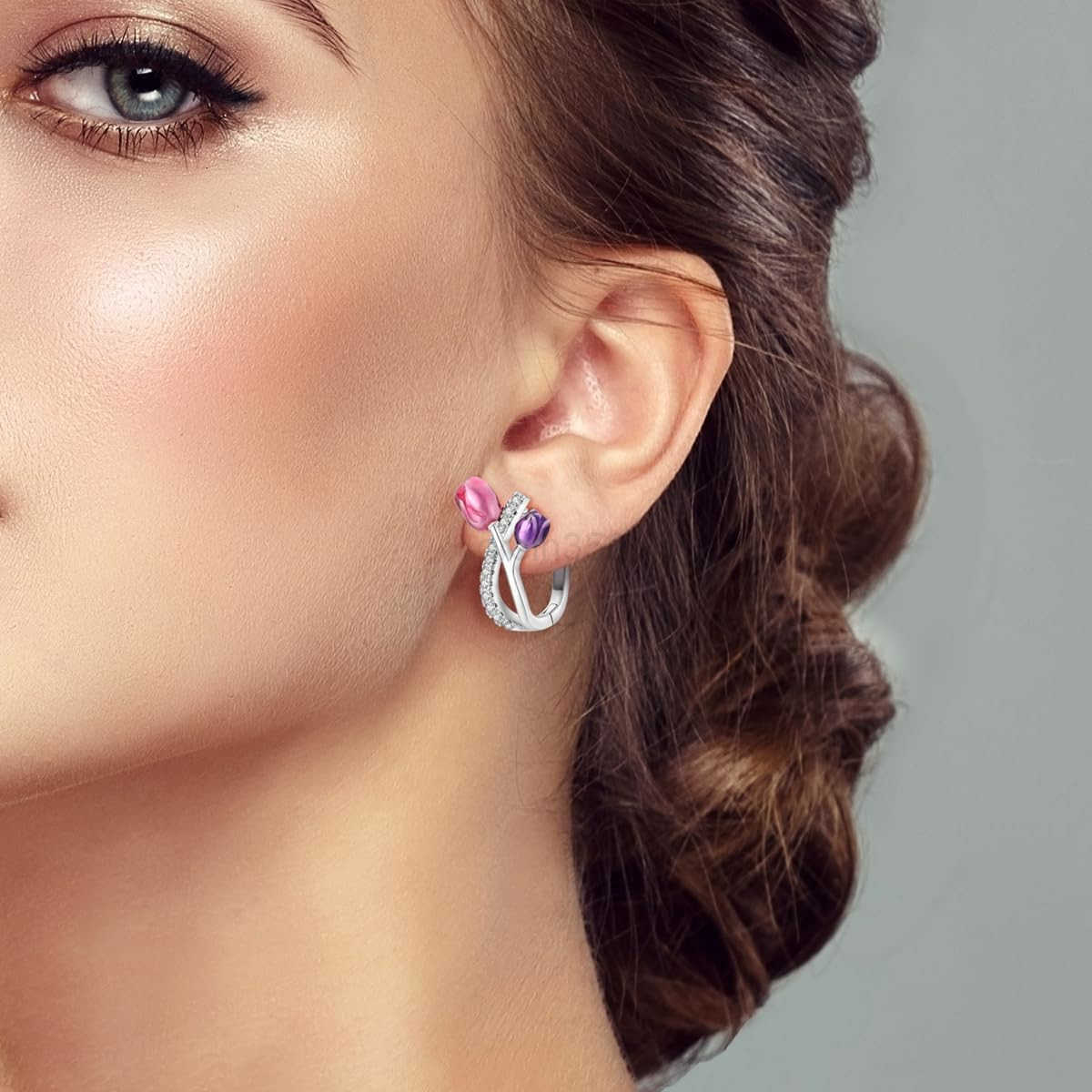 925 Sterling Silver Huggie Hoop Earrings Butterfly Posts Thick Chunky Hoops for Women Small Tiny cuff Cubic Zirconia Snake Heart EarringW250911
