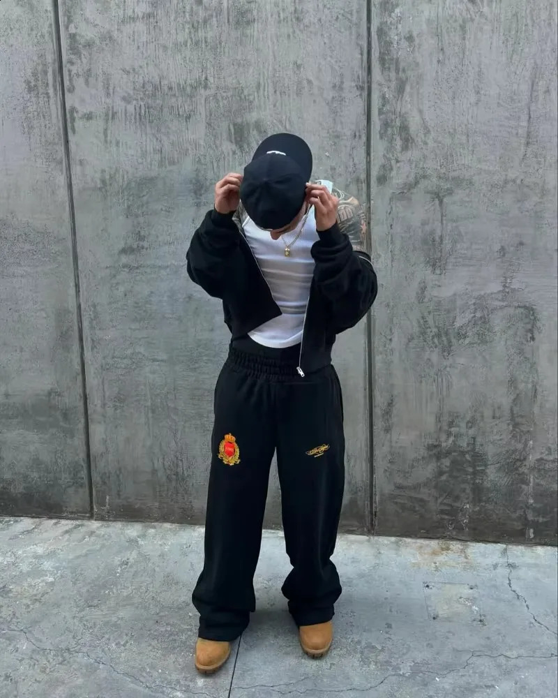 fashion men clothing Y2k trend Gothic streetwear oversized tracksuit Retro Harajuku hip hop couple casual 250911