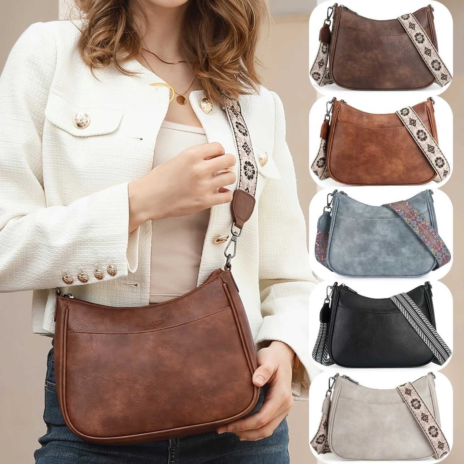Large Capacity Vintage Womens Tote Shoulder Bag PU Fashion National Style Crossbody Bag For Women Gift Z250911