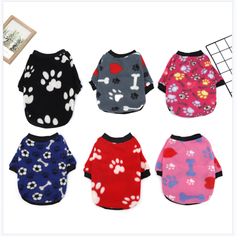 Fall and Winter Pet Bone Shape Reversible Fleece Cloth Costume Halloween Outfit for Dogs Outfit for Cats