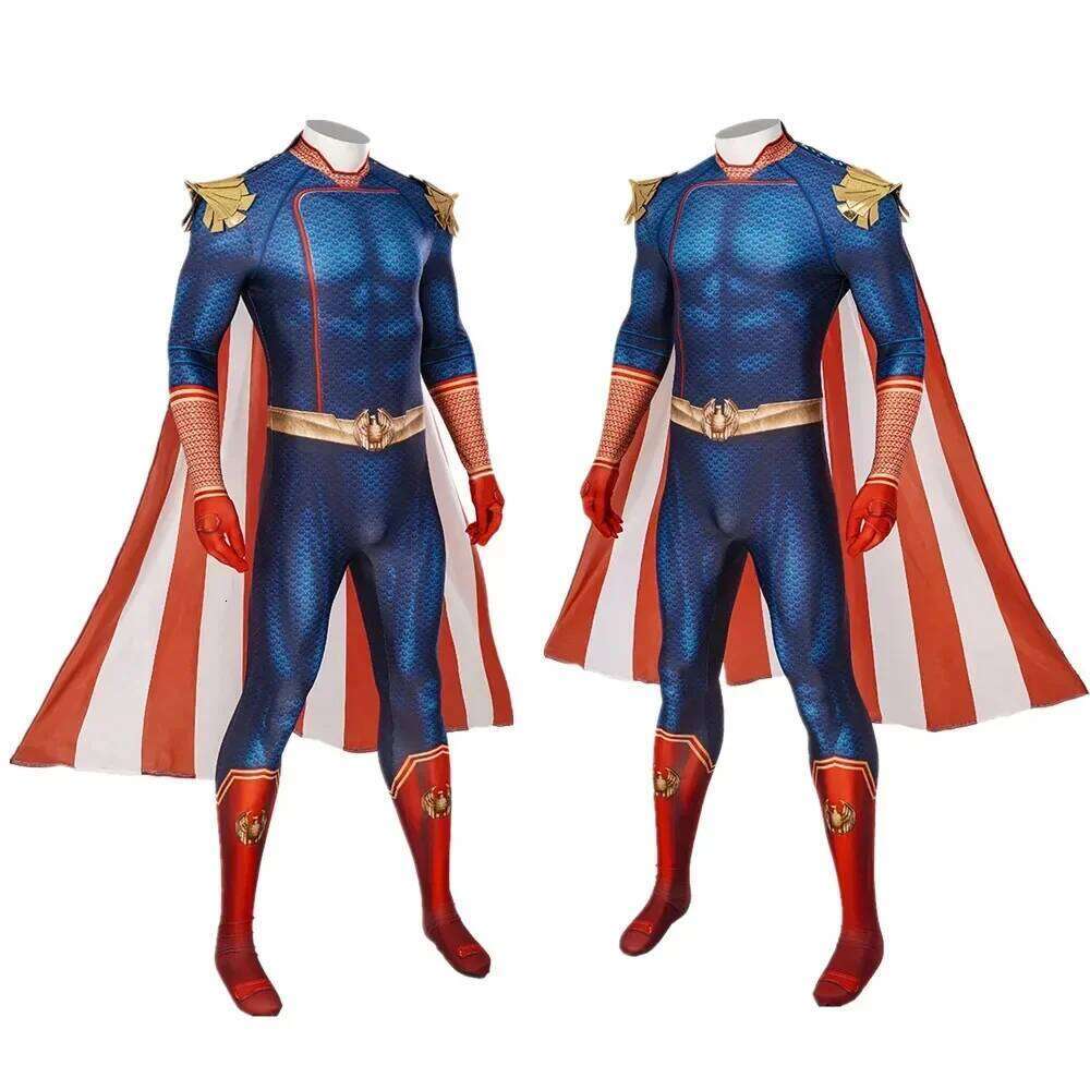 Homelander Jumpsuit The Boys Cosplay Homelander Cosplay Costume Fu ll Set Bodys uit Halloween Zentai Armor Suit Men
