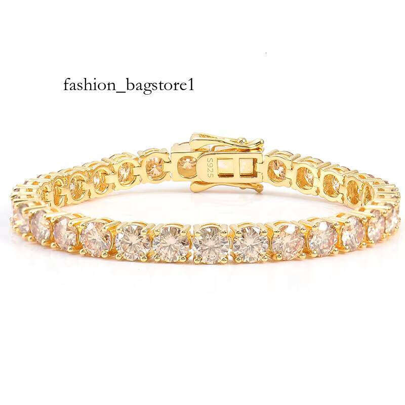 Trendy Moissnaite Jewelry Sterling Sier Dia champagne Moissanite Tennis Bracelet for Men Women