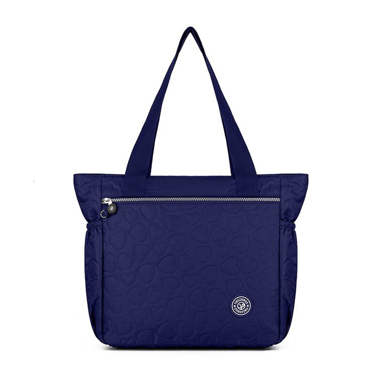 Korean Style Fashion Heart Embroidery Handbag Luxury Bag Large Capacity Solid Free Shipping Color Simple Shoulder Bag Designer Bag Outdoor Middle Aged