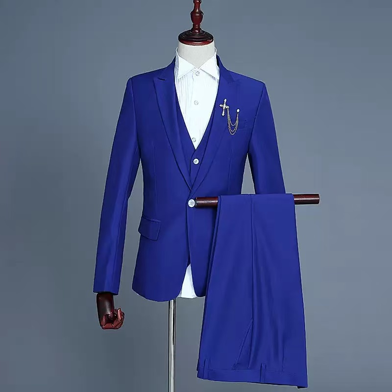 T1718 men's casual suit business solid color suit