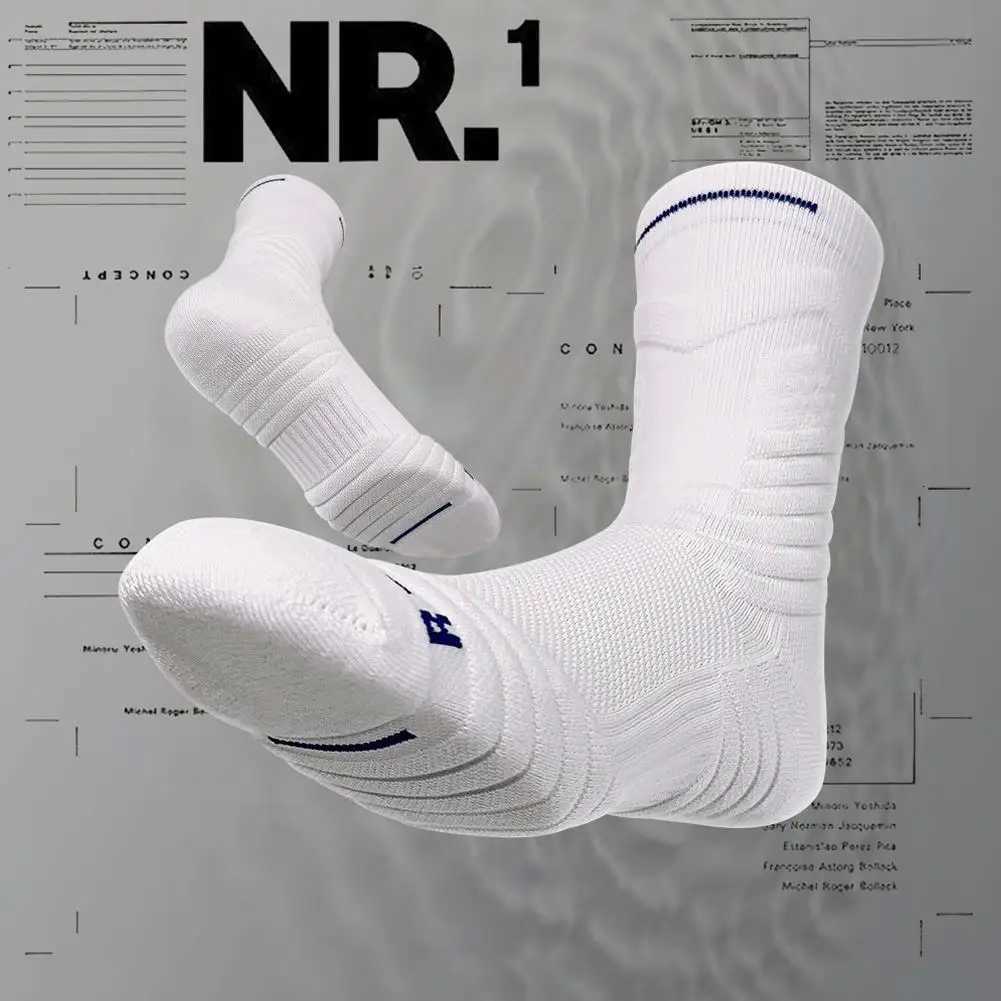 1Pair Professional basketball socks thickened towel bottom game training sports socks ankle protection nonslip socks D2509111