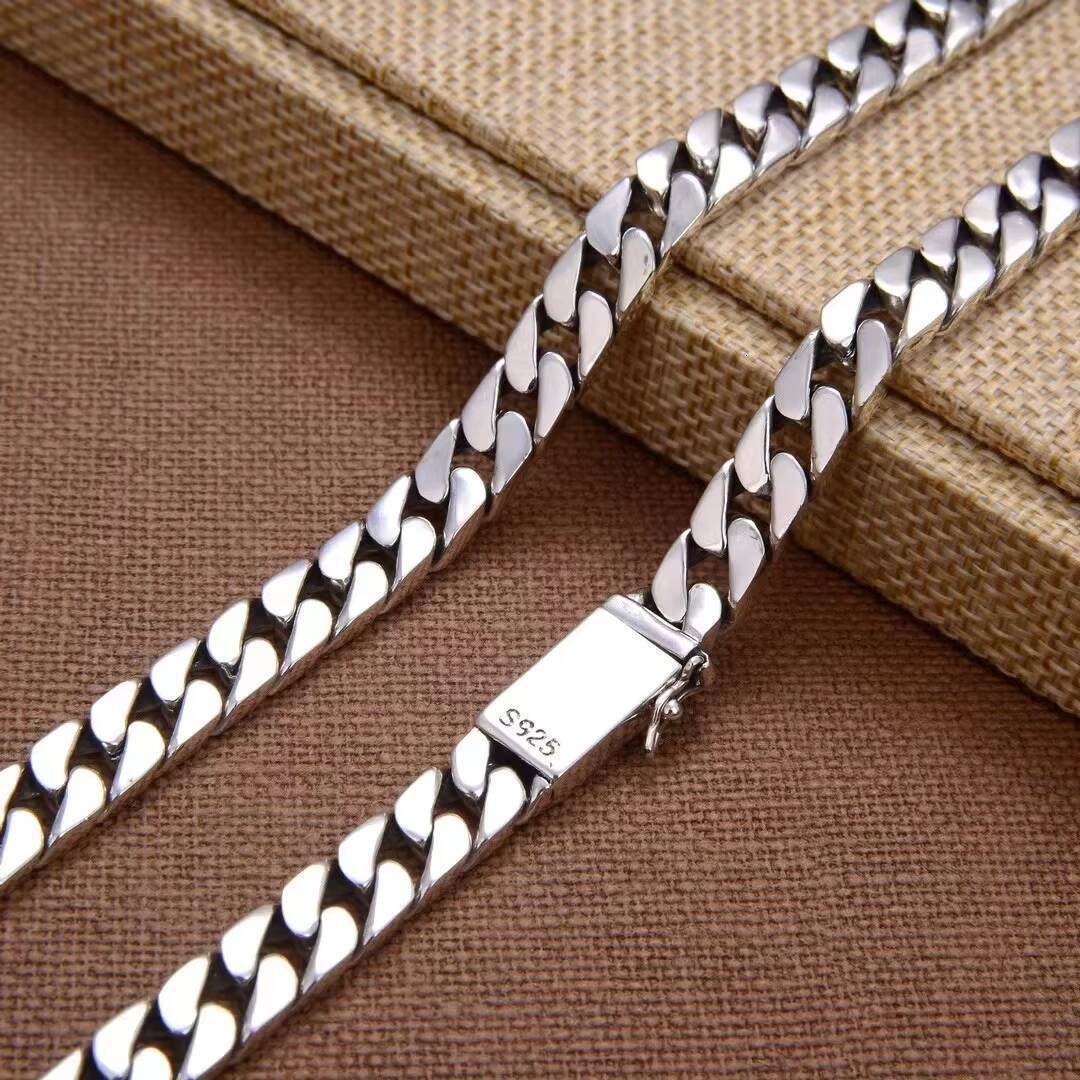 925 Sterling Silver Cuban Link Chain for Men Women Solid Silver Hip Hop Necklace Heavyweight Streetwear Cuban Curb Chain Jewelry