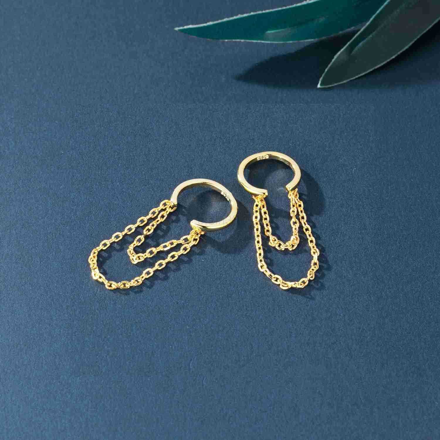 Solid 925 Sterling Silver Cuff Earrings Chain for Women Cartilage Wrap Earrings Helix CuffsW250911