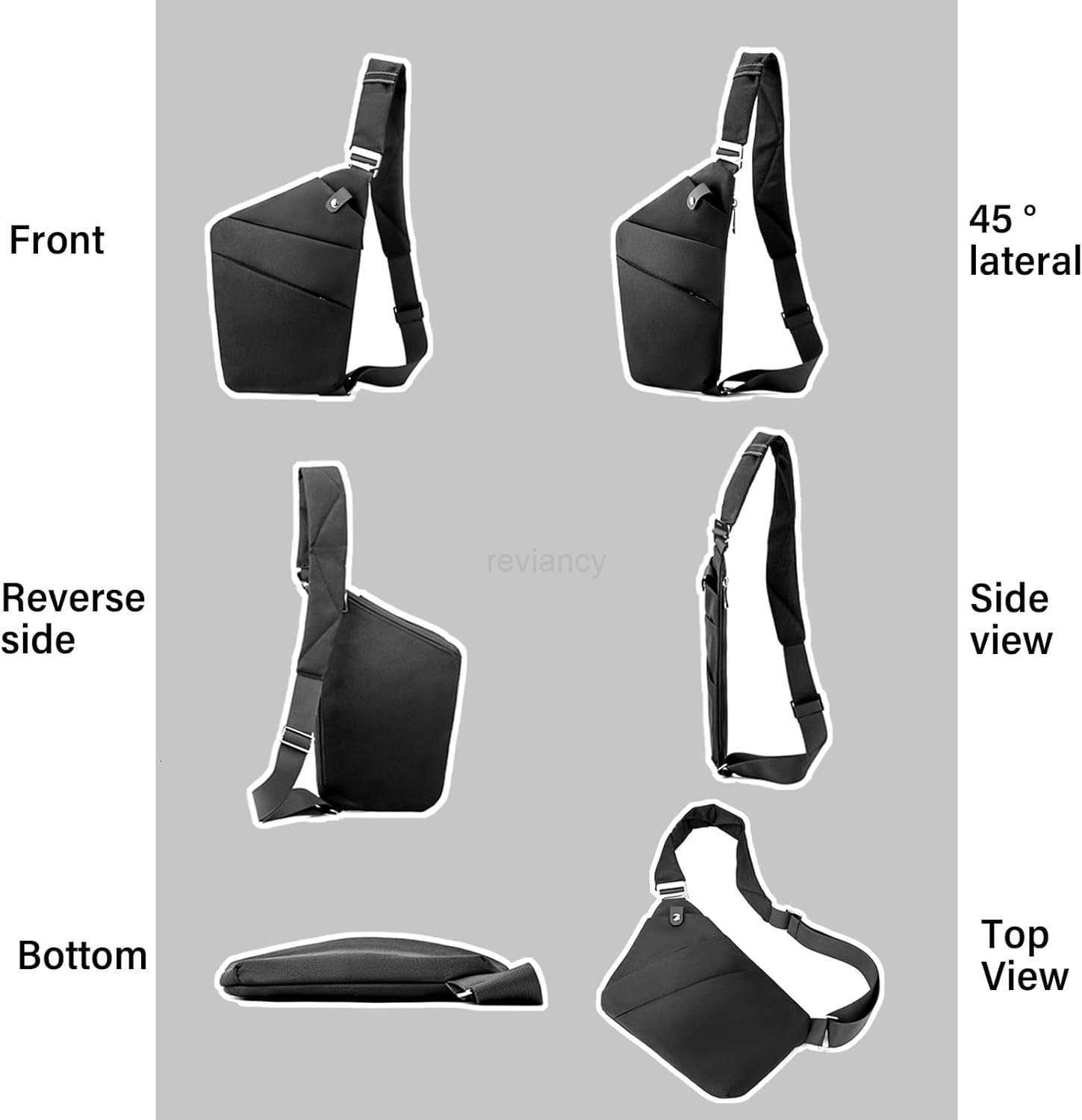 Sling Bag Anti Theft Crossbody Bag Men and Women Small Sling Backpack Shoulder Bag for Travel Hiking Sport DaypackBLACK RightW250911