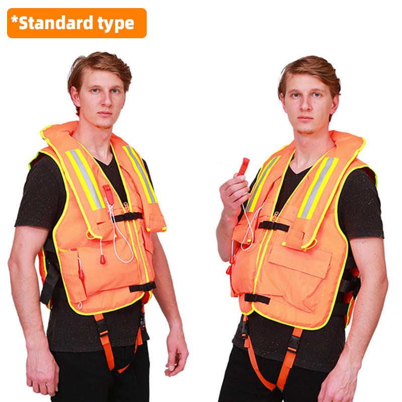 inflatable life vest rescue vest life jacket Maritime travel and sightseeing Wear-resistant Reflective style Lightweight and easy to carry