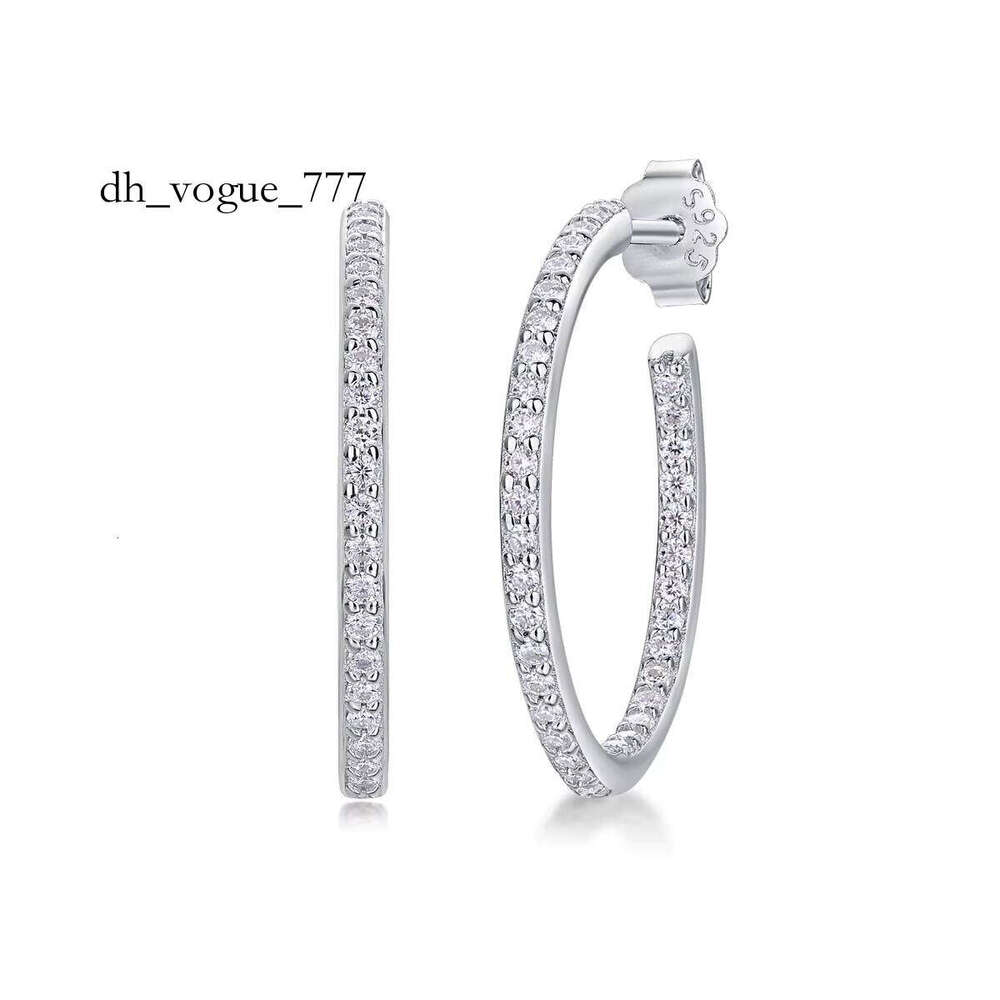 Pass Dia Tester Women 2.0MM Gemstone VVS Big 20mm Sterling Sier Moissanite Hoop Earrings