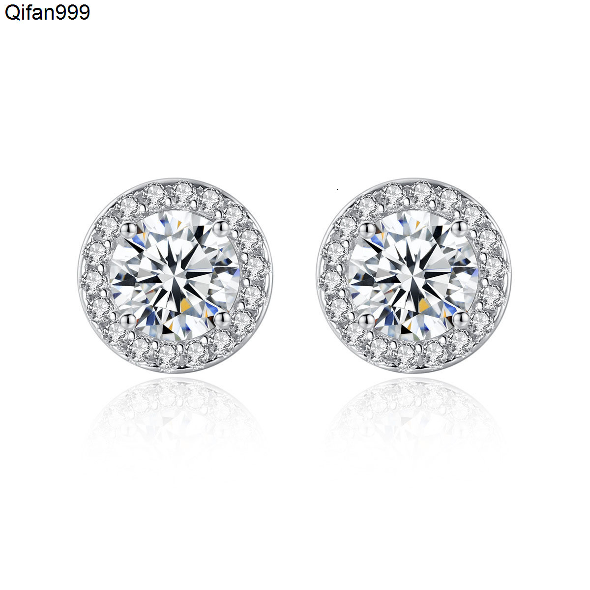 Classic 925 Sterling Silver Earrings Jewelry Sparkling Diamond Moissanite Stud Earrings for Women