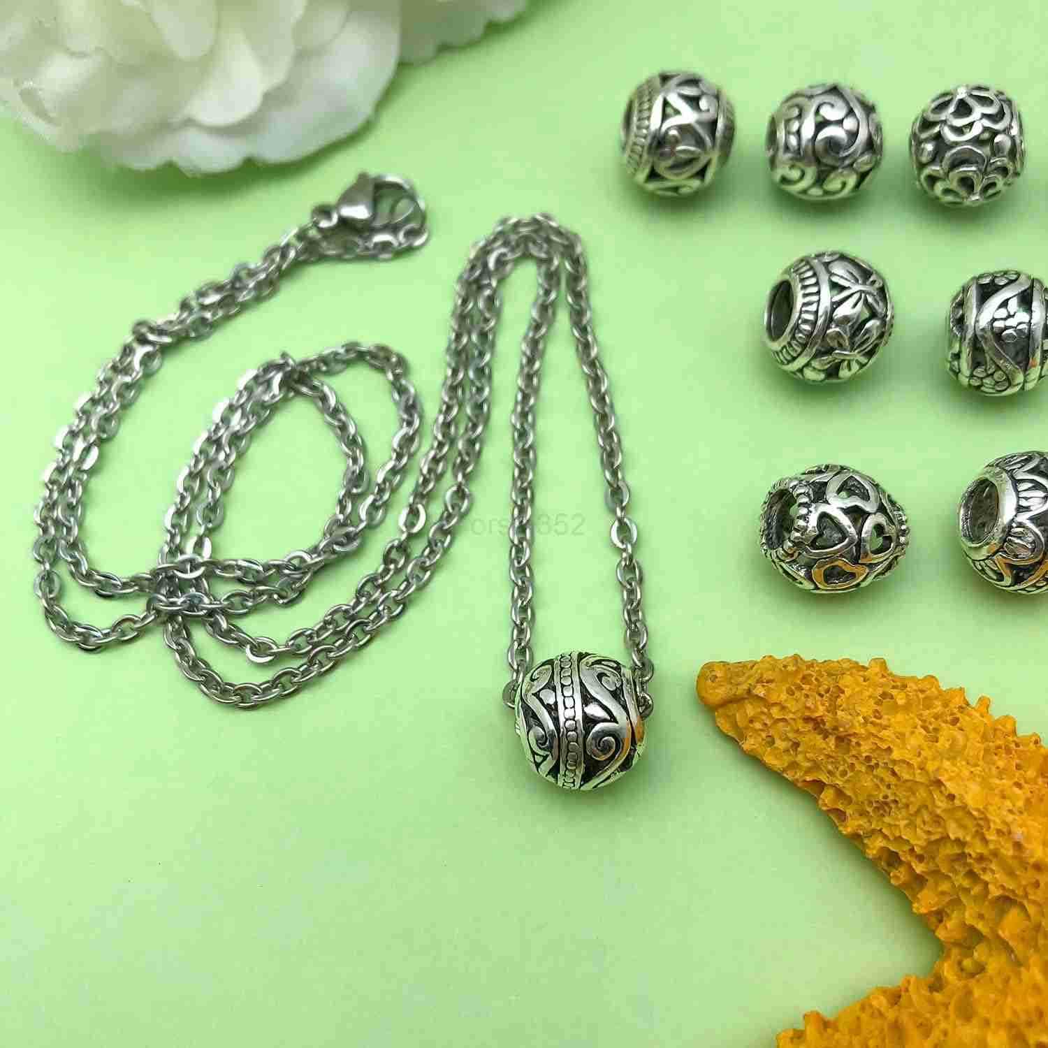 70pcs Alloy antique silver hollow large hole bead set series Pendant Jewelry Making DIY Keychain Earrings Pendant Various Design Charms for Jewelry Ma