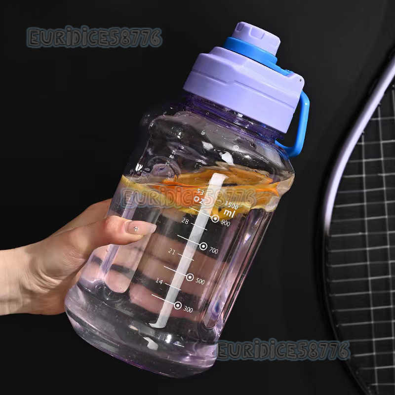 Large Capacity Water Bottle Celebrity Sports Fitness Portable Plastic Space Cup for Men and Women Students High Temperature Resistant Plastic Water H2