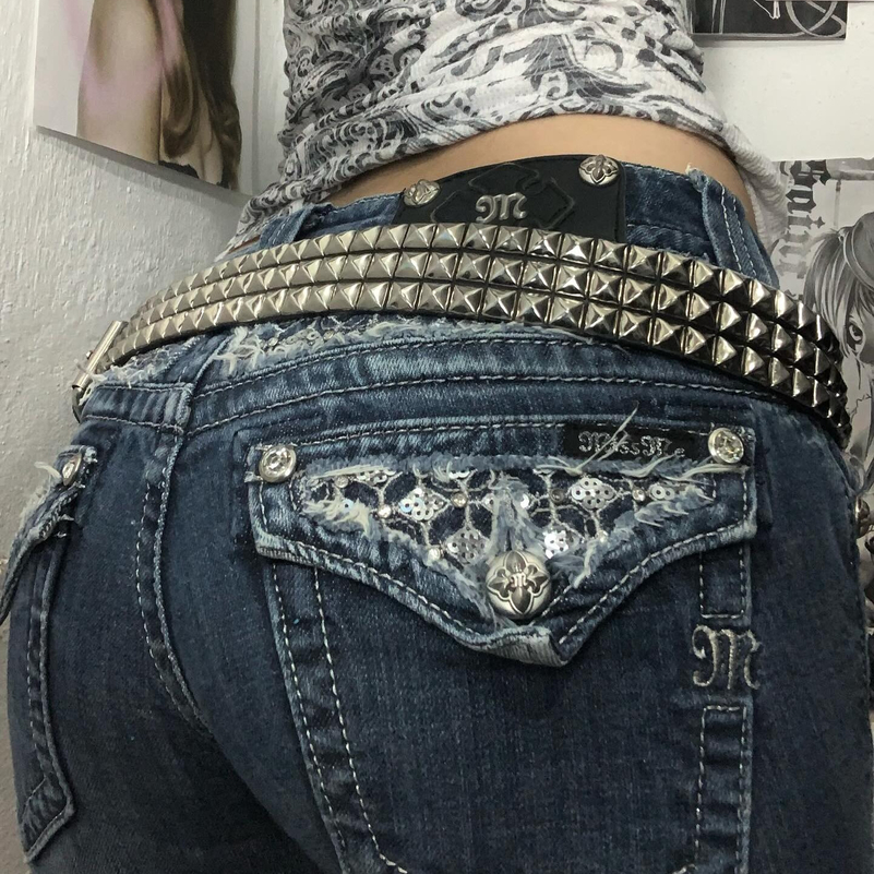 Vintage Blue Baggy Jeans High Waist Slim Flared Trousers Gothic Womens Y2K Harajuku Hip Hop Pocket y Denim Pants 250910