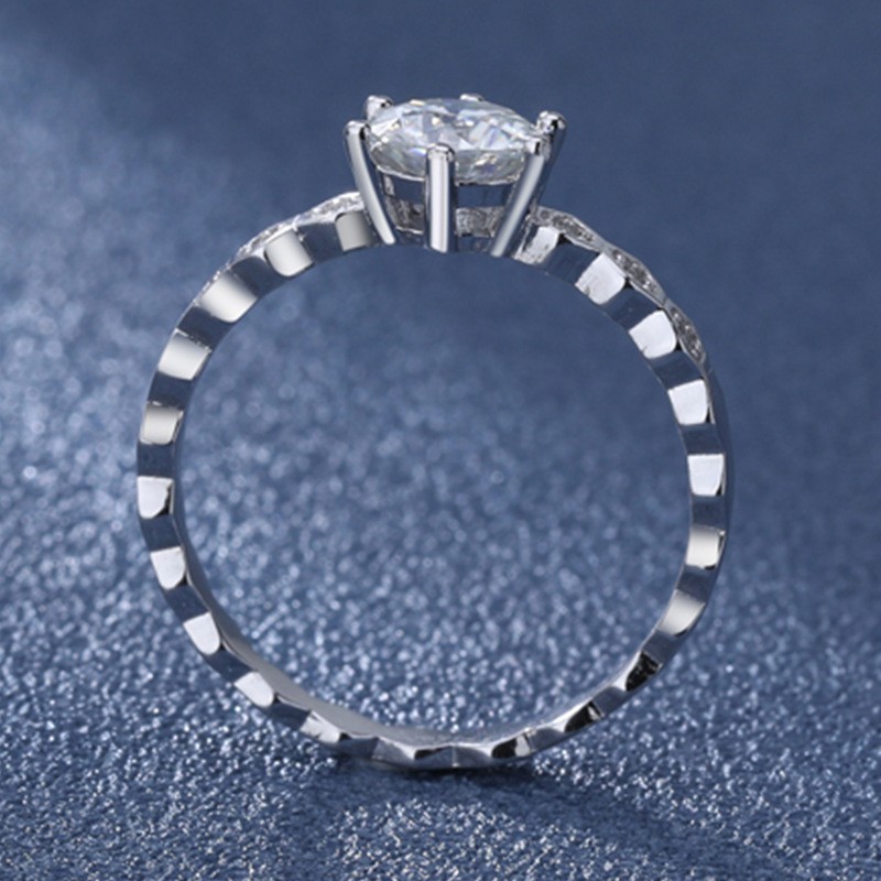 MT GRA 1 CT Moissanite Ring for Women 925 Sterling Silver Engagement Wedding Ring, Realistic Diamond Simulant, Perfect Gift for Men & Women, Factory W