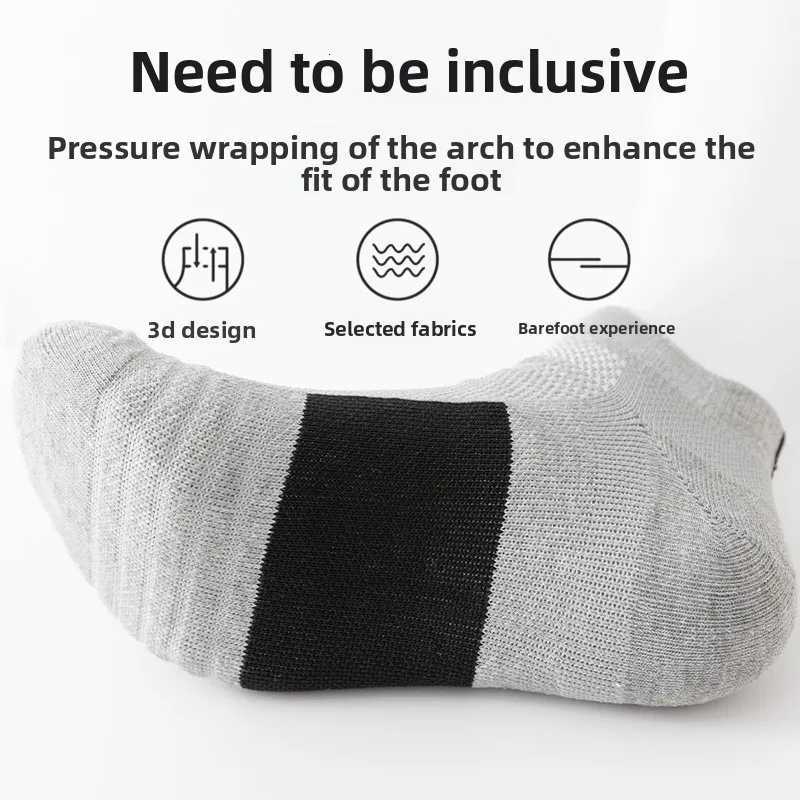3 Pairs Basketball Socks Breathable Sweat Absorbent Antislip Running Socks Thickened Towel Bottom Shock Absorbing Midcalf Men D250911