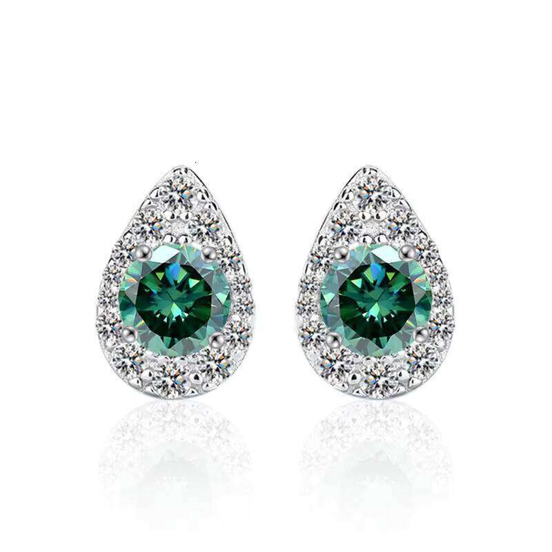 Sterling Sier Water Drop Ear Studs Elegant 50 Points D Color Moissanite Earrings High-End Simple Design for Wholesale
