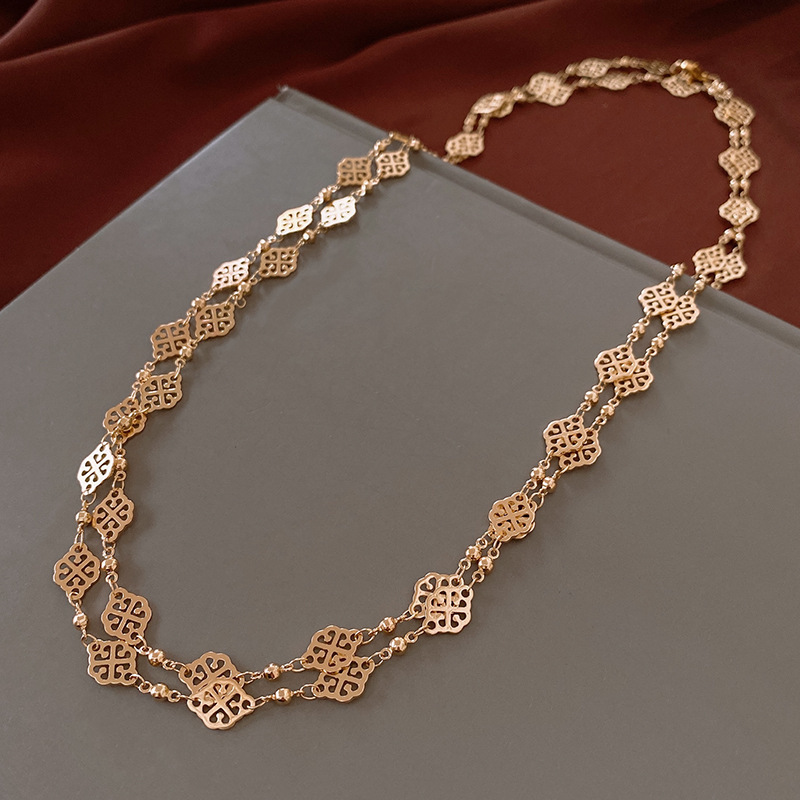 Luxury Brand Designer Jewelry INS Retro Design Necklace And Earring Set Fashionable High-End Sweater Chain Niche Jewelry Wholesale For Women
