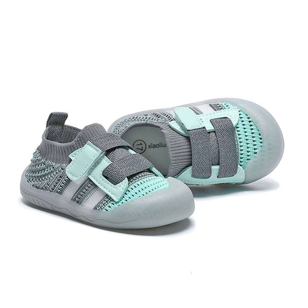 Boys Girls Fashion Breathable Non-slip Knitted Sneakers Rubber-soled Toddler Outdoor Walking Baby Shoes