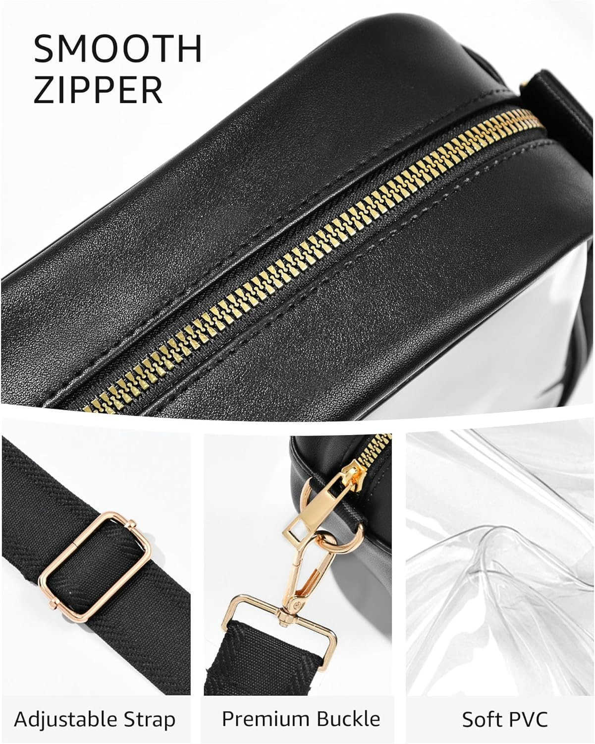 Clear Bag for Stadium Events Clear Purses for Women Stadium Crossbody Transparent Concert Bag for Sports FansW250911