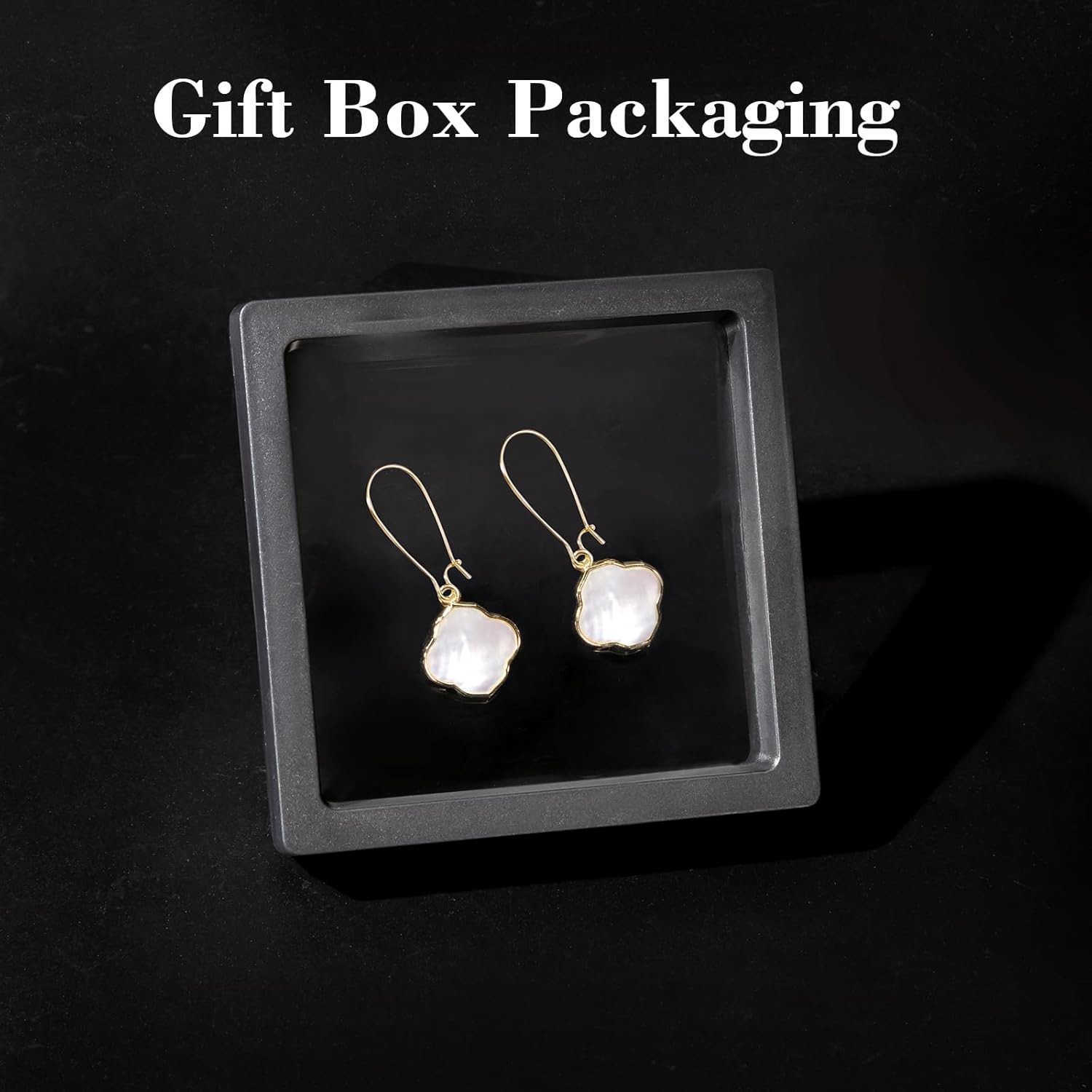 Earrings for Women14K Gold Drops Dangle Pendant Natural Stone Natural shell of Pearl Earrings Handmade Premium Quality Jewelry are the Gift for MomWif