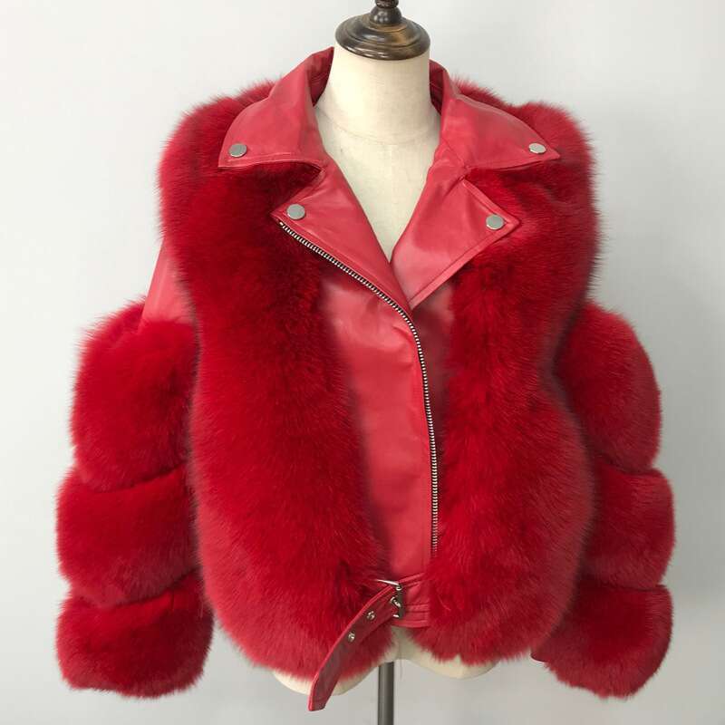 Women's Clothing Imitation Fox Coat For Women Motorcycle Short Internet Celebrity Same Style Slimming Fur 250912